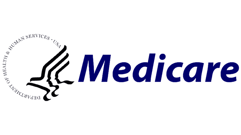 Black logo of an eagle next to navy text reading 'Medicare'.